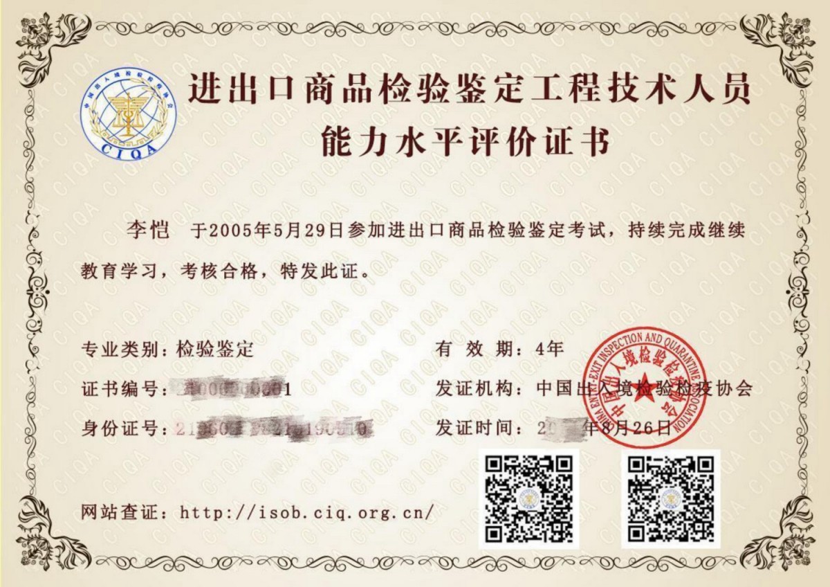 Certificate display
